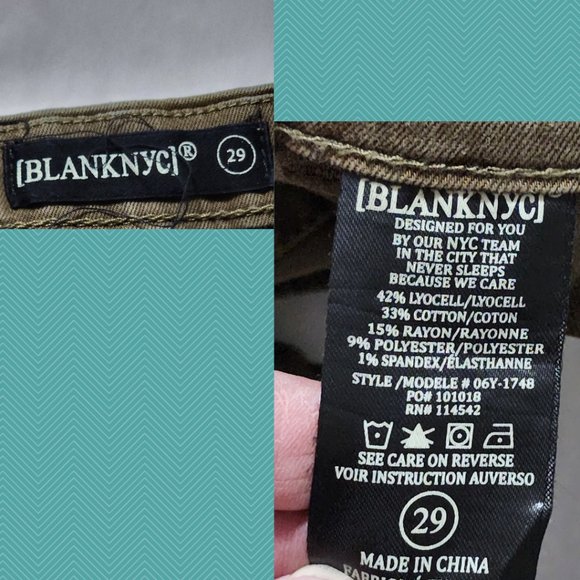 Blank NYC Military Green Mid Rise Utility Joggers - Picture 5 of 5